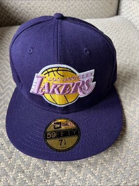 New Era Los Angeles Lakers Purple Hat with Yellow & Pink Logo